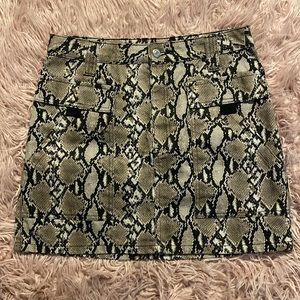 Topshop Snakeskin Print Mini Cargo Skirt